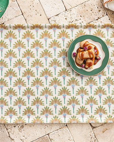 Melamine Nonslip Tray 35x45 cm White-Green