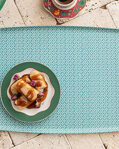 Табла Нехлъзгаща Се, Меламин, Тюркоаз, 37X27 Cm