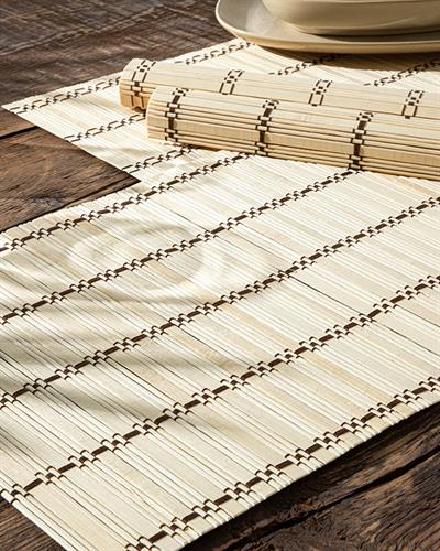 Американзки Сервиз 4 Бр., Бамбук, Бежово, 45 X 30 Cm