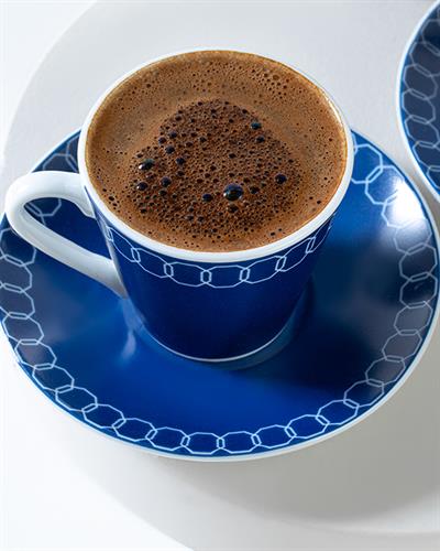 Сервиз За Кафе 4 Бр. За 2 Души, Порцелан, Тъмно Синьо, 80 Ml