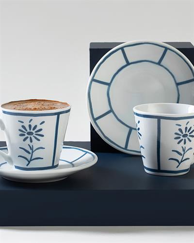 Porcelain 4 Parça 2 Kişilik Coffee Cup Set 80 ml Dark Blue