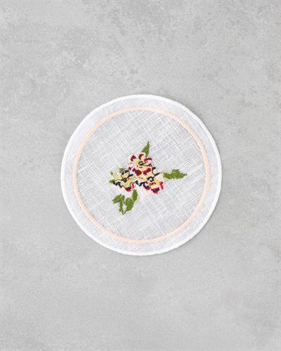 Подложка За Чаша 4 бр. Полиестер 14 см. Бял - Червен