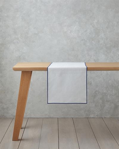 Рънър Полиестер 40x140 см Бял - Морскосин