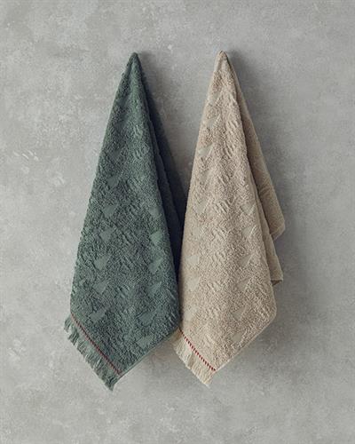 Кърпа За Лице Жакардов Памучен 50x80 см Зелен