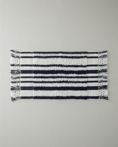 Постелка За Баня С ресни Памук 50x80 см Черен - Бял