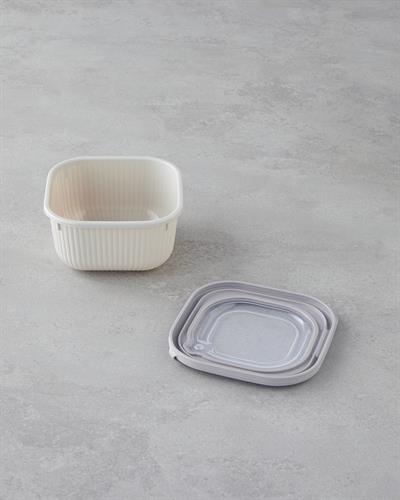 Комплект Кутии За Съхранение Пластмаса 600,1100,1800 мл Кремав