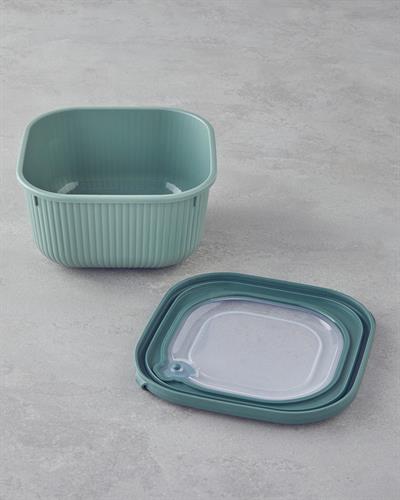 Комплект Кутии За Съхранение Пластмаса 600,1100,1800 мл Зелен