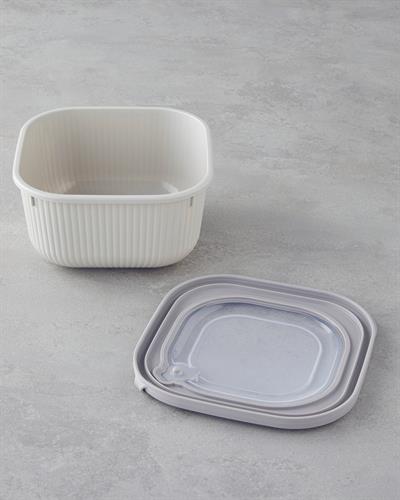 Комплект Кутии За Съхранение Пластмаса 600,1100,1800 мл Кремав