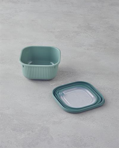 Комплект Кутии За Съхранение Пластмаса 600,1100,1800 мл Зелен