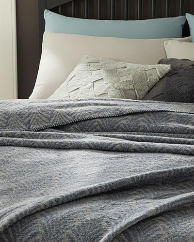 Одеало, Двоен Размер,Areka , Памучен, 200 X 220 Cm, Синьо