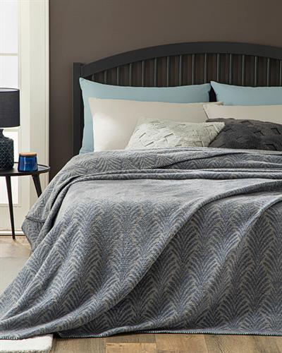 Одеало, Двоен Размер,Areka , Памучен, 200 X 220 Cm, Синьо