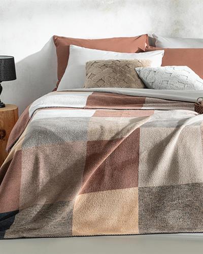 Block Cotton For One Person Blanket 150x200 cm Beige