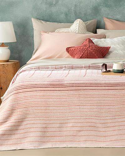 Одеало, Единичен Размер,Blurred Check , Памучен,  150 X 200 Cm, Розово