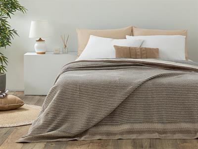 Одеало, Единичен Размер,Blurred Dots , Памучен, 150 X 200 Cm, Бежово