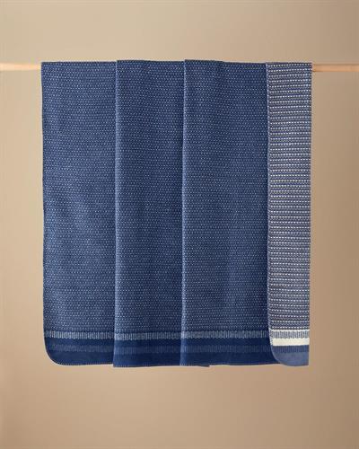  Одеало, Единичен Размер,Blurred Dots, Памучен, 150 X 200 Cm, Тъмно Синьо