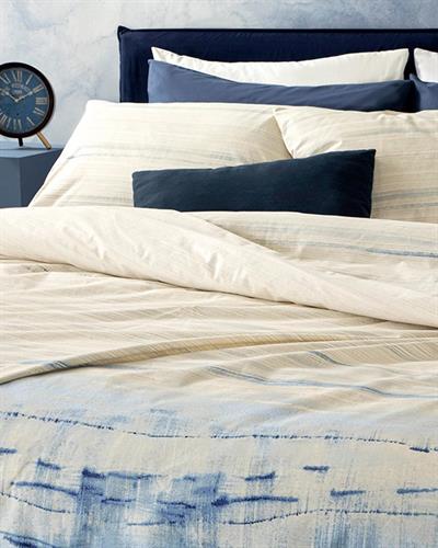 Комплект Спално Бель, Единичен Размер, Blurry Wave, Памучен, 160 X 220 Cm / 50x70 cm, Синьо