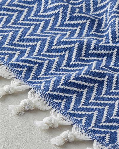  Шал За Диван,carlo, Памук, 130x170 см, Индиго.