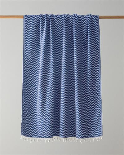  Шал За Диван,carlo, Памук, 130x170 см, Индиго.