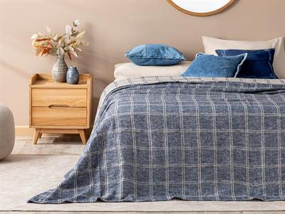 Одеало, Двоен Размер, Checks Pv Плюш, 180 X 220 Cm, Антрацит