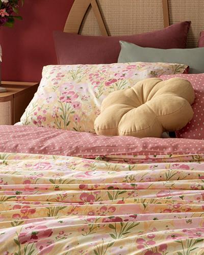 Комплект Спално Бель, Единичен Размер,Clarkia , Памучен, 160 X 220 Cm / 50x70 cm, Жълто