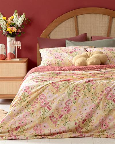 Комплект Спално Бель, Единичен Размер,Clarkia , Памучен, 160 X 220 Cm / 50x70 cm, Жълто