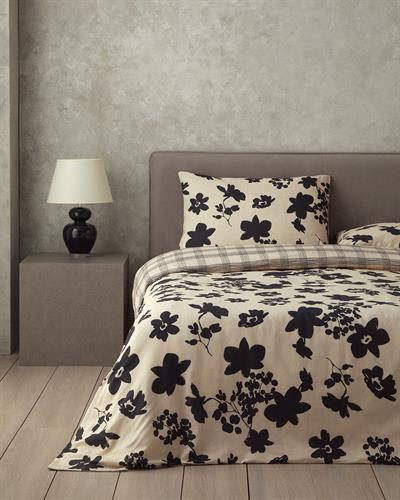 Спален Комплект , Двоен, Cosmos Garden Мек памук с дигитална щампа, 200x220 cm/ 50x70 Cm ,Бежов