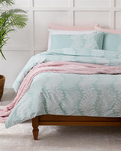  Комплект Спално Бель, Единичен Размер ,Elegant Leaves, Памучен, 160 X 220 Cm/ 50x70 Cm  Светло Селадон