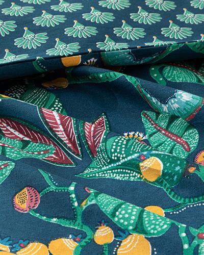 Комплект Спално Бель,  Двоен Размер,Exotic Garden  Памучен, 200 X 220 Cm/ 50x70 Cm, Тъмно Синьо