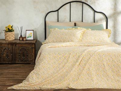 Комплект Спално Бель, Единичен Размер,Floweret,  Памучен, 160 X 220 Cm / 50x70 cm, Жълто