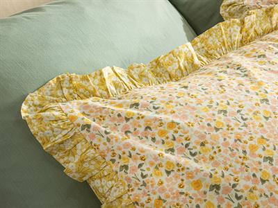 Комплект Спално Бель, Единичен Размер,Floweret,  Памучен, 160 X 220 Cm / 50x70 cm, Жълто