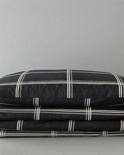 Спален Комплект,  Единичен, Glen Check , Лесно за гладене , 160x220 см/ 50x70 cm,  Антрацит