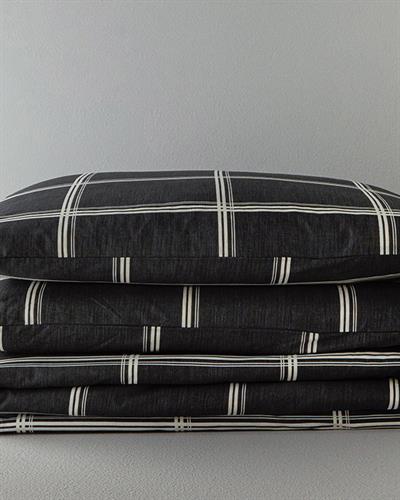 Спален Комплект,  Двоен, Glen Check, Лесно за гладене 200x220 cm/ 50x70 Cm, Антрацит