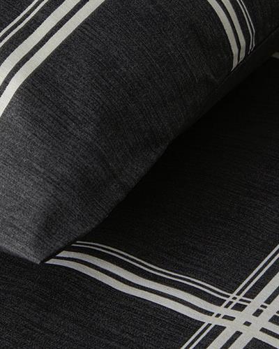 Спален Комплект,  Двоен, Glen Check, Лесно за гладене 200x220 cm/ 50x70 Cm, Антрацит