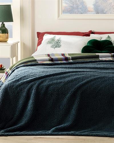Glen sherpa For One Person Blanket 150x200 cm Blue-Green