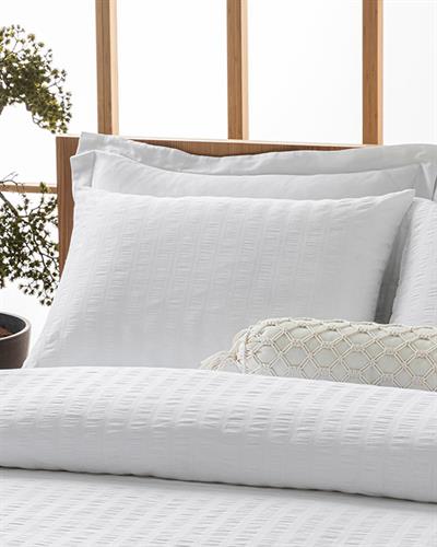 Комплект Спално Бель Gofre,  Двоен Размер,Lidya  Памучен, 200 X 220 Cm/ 50x70 Cm, Бяло