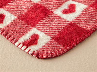 Heart Check Acrylic Tv Blanket 130x170 cm Red