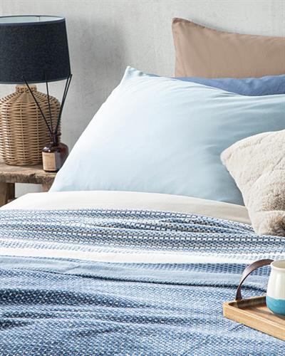 Одеало, King Size, Blurred Dots , Памучен, 220 X 240 Cm, Тъмно Синьо