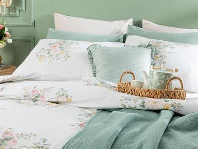 Комплект Спално Бель,  King Size , Cottage Garden,  Памучен, 240 X 220 Cm/ 50x70 Cm, Прах