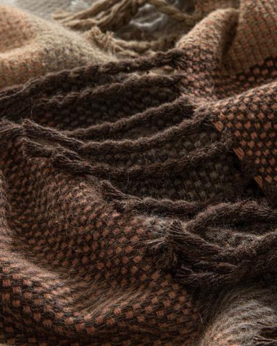  Одеало, Единичен Размер,Madras Check, Памучен,  150 X 200 Cm, Кафяво,