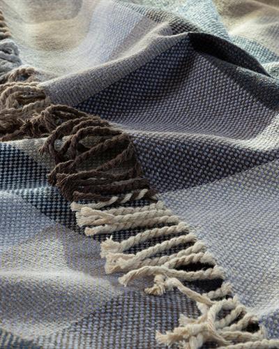  Одеало, Двоен Размер, Madras Check, Памучен, 200 X 220 Cm, Тъмно Синьо - Бежово