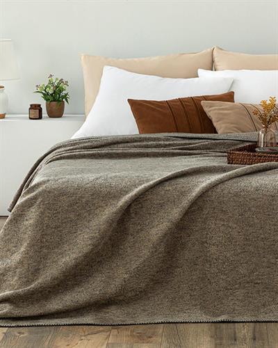  Одеало,  Двоен Размер,Melange, Памучен, 200 X 220 Cm, Антрацит - Бежов