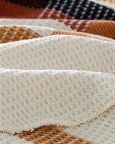 ОДЕАЛО, Единичен,Modern Frame , Вафлена с рамка, 150x200 cm, Горчица - Теракота