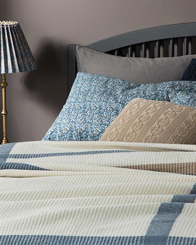 Одеало, Двоен Размер,Modern Frame , 200 X 220 Cm, Синьо-Бежово