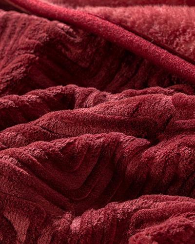 Одеало, Двоен Размер, Olimpia Emboss, 200 X 220 Cm, Бордо Червено