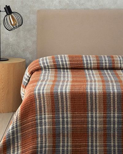 Plaid Waffle Scotch For One Person Blanket 150x200 cm Terracotta