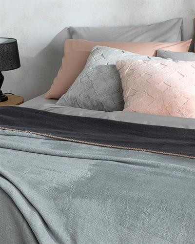 Одеало, Единичен Размер, Plain , Памучен, 150 X 200 Cm, Сиво-Антрацит