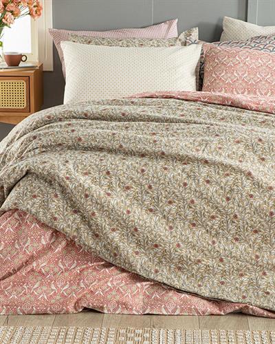 Комплект Спално Бель Единичен Размер,Pure Poppy , Лесно За Гладене, 160 X 220 Cm / 50x70 cm, Бежово