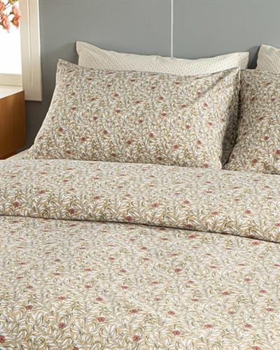 Комплект Спално Бель Единичен Размер,Pure Poppy , Лесно За Гладене, 160 X 220 Cm / 50x70 cm, Бежово