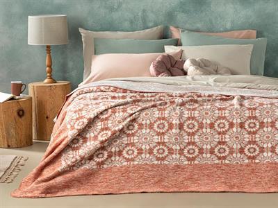 Одеало, Двоен Размер, Retro , Памучен, 200 X 220 Cm, Оранжево,