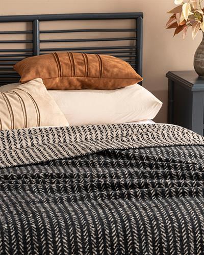 Одеало, Единичен Размер, Rope Stripes , Памучен, 150 X 200 Cm, Черно